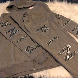 NIP. BLING ZEBRA FULL ZIP/JOGGERS CLAY SET